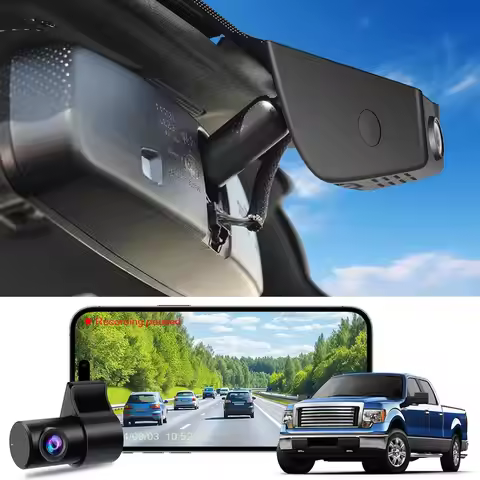 Front 4K & Rear 1080P Dash Cam for Ford F150 2018-2025 F250/F350 Super Duty 2020-2025 XLT Lariat Kin