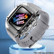 44มม. 45มม. ชุดดัดแปลงสำหรับ Apple Watch Band หรูหราโปร่งใส Bezel Case ยางซิลิโคนสำหรับ I Watch Apple Watch Series 8 7 Se 6 5 4 (ไม่รวมนาฬิกา)