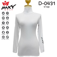 Body Fit Sun Protection Shirt Patterned Fabric (Turtleneck) MAXY GOLF Brand (Code D-0431 White Dots)