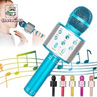 THETEAI Voice Changing Microphone, With Speaker Reverb Sound Effects Wireless Karaoke Microphone, Du