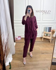 SETELAN KEMEJA CRINKLE AIRFLOW PREMIUM ONE SET KEKINIAN - HANA SET CRINKLE AIRFLOW PREMIUM IMPORT -