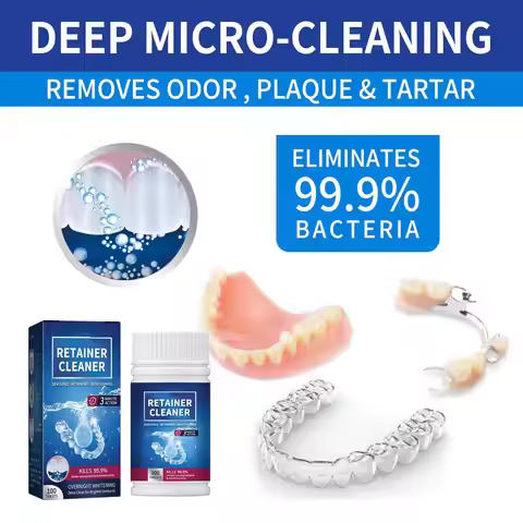 Denture Cleansing Tablets 100 Tabs False Tooth Care Tablets Cleanse Stains Removes Bad Odors Fresh B