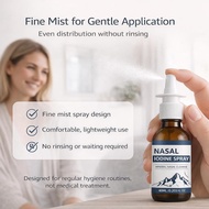 Iodine Nasal Spray Daily Nasal Cleanse & Care Mist with Iodine & Fulvic Acid Fine Mist Non-Medied Na