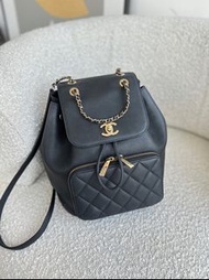Chanel Quilted Business Affinity Backpack Black Caviar Gold Hardware