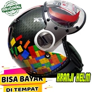 Helm kyt / helm bogo retro / helm kyt elsico #5 white black red termurah