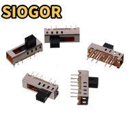 SIOGOR 5pcs Toggle Switch, 10P 2P4T 5mm Toggle Micro Slide Switch, Vertical SS-24E01 4 Position Micr