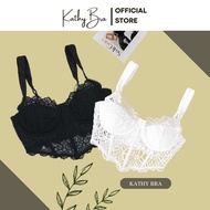 H04 Áo Bra Ren Bralette KATHY BRA Kiểu Dáng Corset Vạt Nhọn Dây Quai Lụa Có Gọng Có Mút Ngực Ren Mềm
