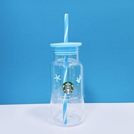 💥清倉4折🩵清洗夏季海邊玻璃杯 🔥$120（原價$280） 💎香港現貨💎 ⭐️Starbucks  Limited summer beach blue sky seashell  ☘️ glass  