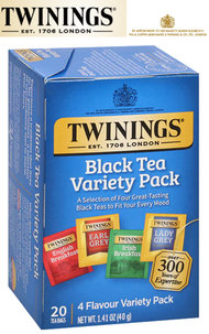 川寧 - 4種口味 英國經典紅茶套裝 20茶包裝 英式早餐茶-伯爵茶-格雷仕女茶愛爾蘭早餐茶 - EXP: 2027.03
