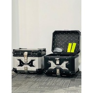 Heavy Duty SMRT Aluminium Top Box 28L 36L 45L 55L Silver Black + Inner + Base Plate Universal Storag