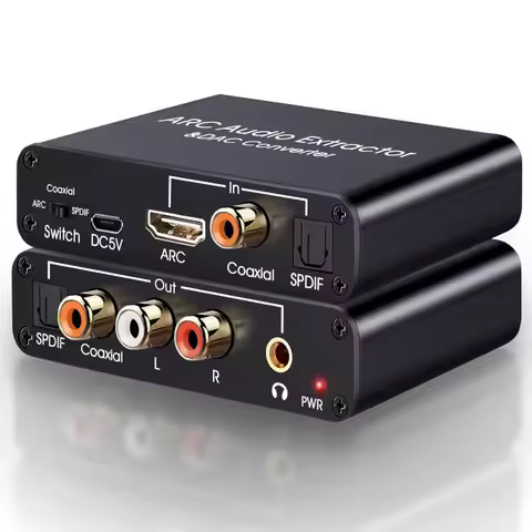 ARC Audio Extractor DAC Converter HDMI-compatible ARC SPDIF/Optical Coaxial to SPDIF Coaxial Stereo