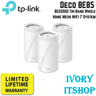 TP Link Deco BE85 BE22000 Tri-Band Whole Home Mesh WiFi 7 System