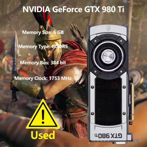 Used GeForce GTX 980 Ti Graphics Card - GF GTX 980 Ti - 6 GB GDDR5 - PCIe 3.0 x16 - DVI, 1 x HDMI, 3