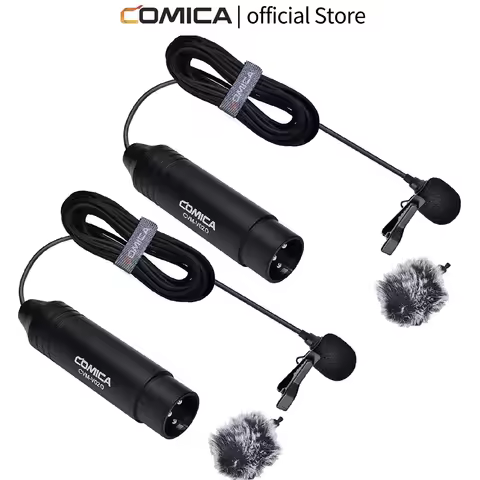 COMICA XLR Lavalier Microphone, Comica CVM-V02O Omni-Directional 3-pin Lapel Microphone for Canon So