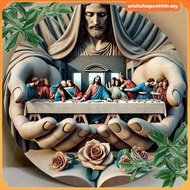 [WishshopeehhhMY] 2D Flat Last Supper Jesus Round Wall Painting Hanging Decoration 8inch Hanging Orn