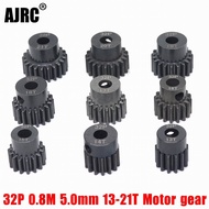 32P M0.8 5mm 13T 14T 15T 16T 17T 18T 19T 20T 21T Black steel metal Motor Gear Pinion for 1/10 1/8 Rc