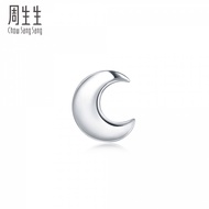 Chow Sang Sang 周生生 Ear Play 950 Platinum Moon Single Earring 89815E [Sold Single Not Pair]