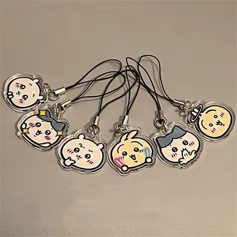 jiyi Cartoon Cute Style Hachiware うさぎ USAG ちいかわ Mobile Phone Chain Acrylic Mobile Phone Pendant Lany