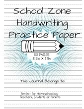 School Zone Handwriting Practice Paper: Notebook with Dotted Lined Sheets for K-3 Students : 8.5 x 1