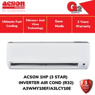 ACSON 1HP INVERTER AIR COND R32 I A3WMY10EF/A3LCY10E