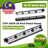 24 Port 1U Rackmount Cat6 Patch Panel - 24 port Network Patch Panel - RJ45 Ethernet Rack Mount Patch