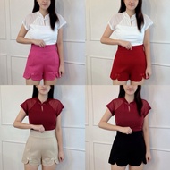 (JANUARY BRAND) SMLXL2XL Women's High Waist Short pants女装高腰短裤罗马弹力面料后腰伸缩裤头-JN5551