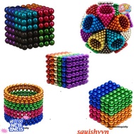 BuckyBalls 5mm Rainbow Puzzle Magnets - Set of 216 in Tinch Dark Aluminum Box 6 Colors