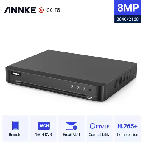 ANNKE 4K DVR 16CH CCTV H.265 Pro+/H.265 Pro/H.265 Digital Video Recorder Support 8MP, 5MP, 4MP, 3MP 