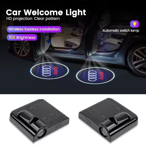 1/2Pcs LED HD Wireless Car Door Logo Welcome Lamp Laser Light Projector For Audi A5 A6 C6 C5 A1 A7 A