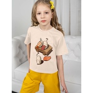 Cartoon Sushi T-shirts Girl Clothing Children Clothes Girl Clothing for Girls Child T-shirt Children