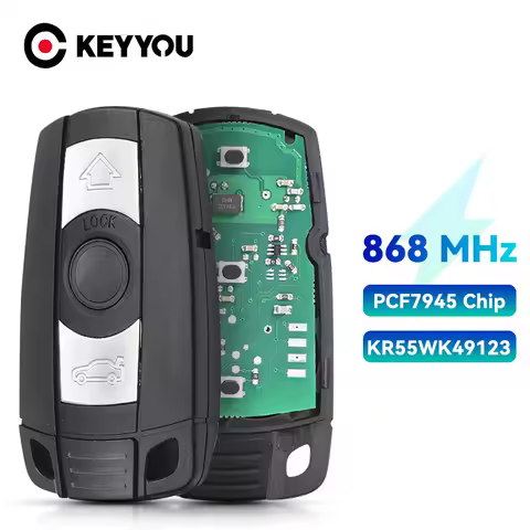 KEYYOU ID46 Pcf7945 KR55WK49127 KR55WK49123 315/868MHz Keyless-Go Remote Car Key for BMW 3/5 Series 