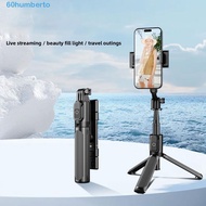 HUMBERTO Telescopic Selfie Stick, Tripod Portable Bluetooth Selfie Stick, Extension Pole Extendable 