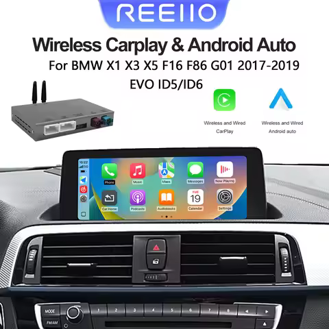 Wireless CarPlay Android Auto For BMW EVO ID5/ID6 X1 X3 X5 F16 F86 G01 2017-2019 Decoder box Navigat