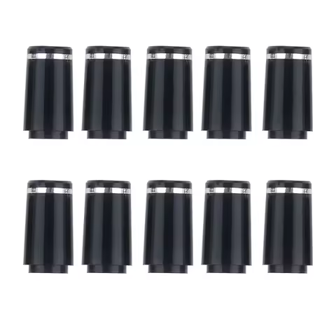 10 Pcs Tip Size 0.370 Golf Ferrules Black with One Silver Trim Ring 9.40*24.5*13.5mm Fit For Irons S