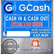 GCASH CASH IN &amp; CASH OUT in A4 Size Laminated