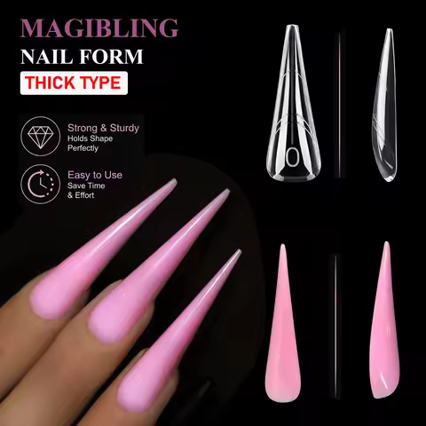 150pcs Long Nail Dual Forms Stiletto Nail Extension Dual Form Reusable Nail Molds For Quick Nail Ext