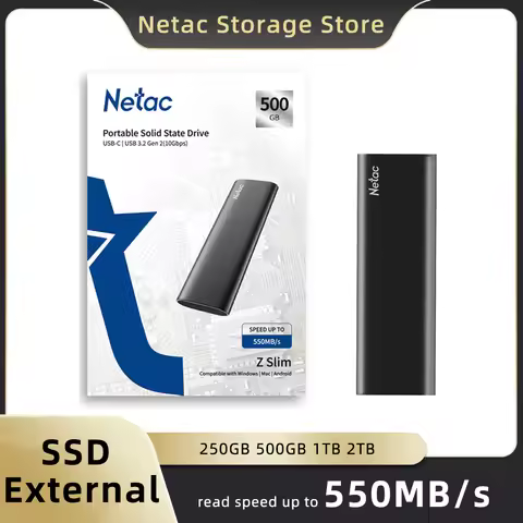 Netac SSD SATA HD 1TB 250GB 500GB 2TB Portable External Solid State Drive USB 3.2 Gen2 Type C Hard D