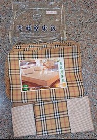 台灣製床包式亞藤蓆床包 精典格