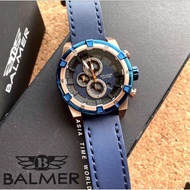 BALMER | 8158G BRG-5 Sporty Chronograph Men Watch with Sapphire Glass Blue Genuine Leather Strap Off