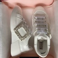 Roger Vivier Viv Skate 鑽扣厚底小白鞋
