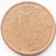 Harp Irish 5 Euro Copper Plated Steel Coin 21mm 3.9g Copper Coin Commemorative Coin 5.25