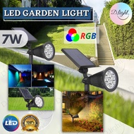 7W SOLAR LED OUTDOOR GARDEN LIGHT PATH LAWN LIGHTS LANDSCAPE LAMP SPOTLIGHT ROADSIDE COURTYARD GARAG