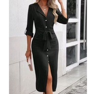 blouse hitam lengan boleh laras