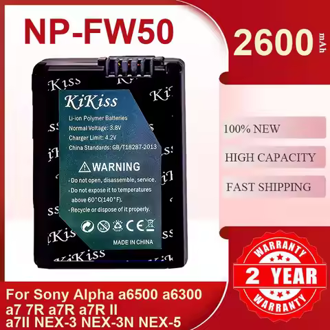 High-Performance Digital Camera Battery NP-FW50 For Sony Alpha a6500 a6300 a7 7R a7R a7R II a7II NEX