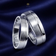 SAN950 White Gold & Platinum Palladium Couple Engagement Ring [C151] – Premium Elegant