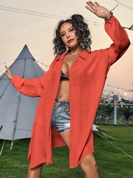 [TXLP] ชุดกิโมโนหลากสีเสื้อคลุมบิกินี่-Ups ชุดเดรสว่ายน้ำผ้าคอตตอนเซ็กซี่เสื้อฤดูร้อนชุดชุดว่ายน้ำเด