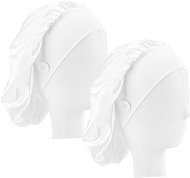 CALLARON 2pcs Headband Head Wraps for Patients Chemo Caps Sweatband Bouffant Hats Caps Head Wrap Hat Beanie Scarf Hat Ear Rope Sleep Cap Broadside White