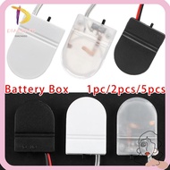 DIACHASG 1/2/5pcs CR2032  Cover Plastic With ON/ Switch 3V Battery Storage Box