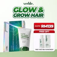VERBLE Combo Glow & Grow Hair Growth Serum Erhair + Acne Cleaner Anti-Acne As Day Clean All Skin Typ