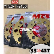 MCS 415 SPROCKET Y15ZR FZ150 SPOCKET BELAKANG 415 Y15ZR SPROCKET Y15 415 MCS SPOKET 415 Y15 FZ150 SP